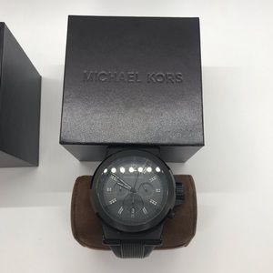 Black Michael Kors Watch for Men with Rubber Wrist Strap